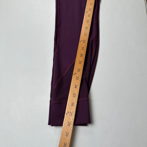 Lululemon Pants Womens 8 Purple Leggings High Rise Sheer Mesh Panels Gym Joggers - Picture 11 of 13